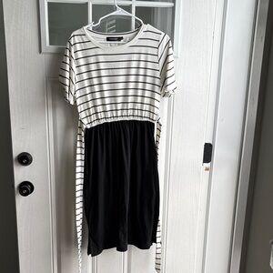 Striped Black and White Dress